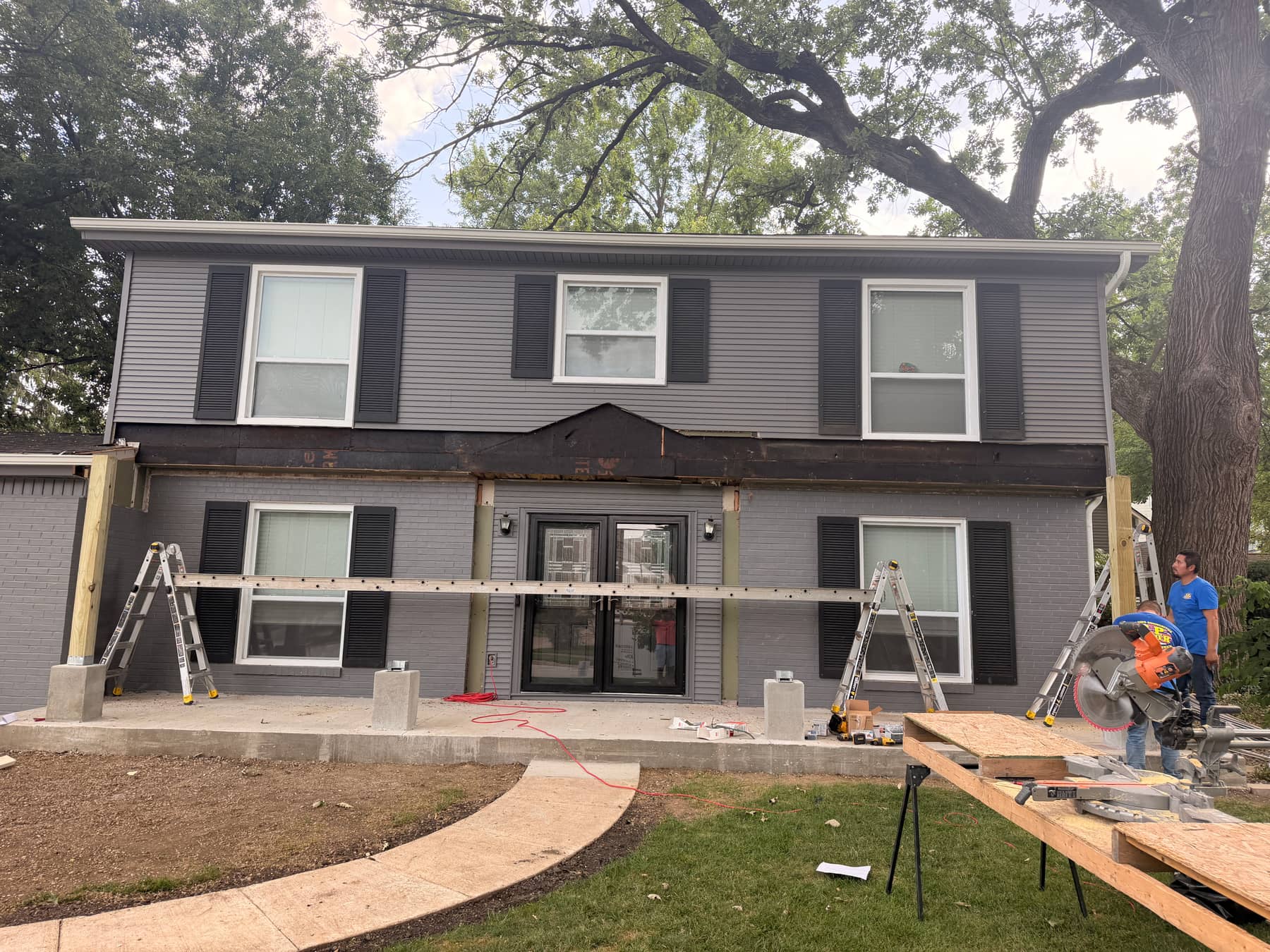 Full-Width Covered Front Porch — Framing